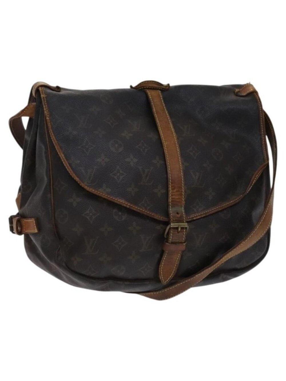 Authentic LOUIS VUITTON Monogram Saumur 35 Shoulder Bag M42254 LV